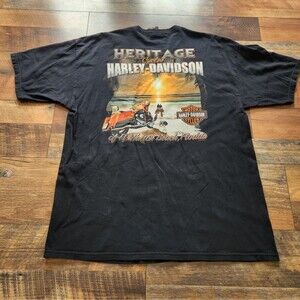 2012 Heritage Cycles Harley Davidson Beach Tropical Beach Tshirt Mens XL Biker